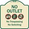 Signmission Designer Series-No Outlet No Trespassing Or Soliciting With No Car And No U-tu, 18" H, TG-1818-9968 A-DES-TG-1818-9968 - alternate 1